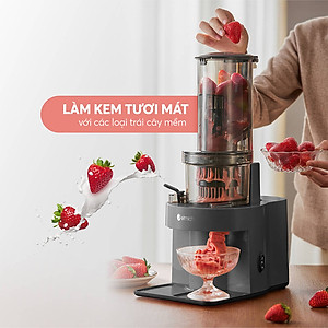 Máy ép chậm Elmich JEE-8759, công suất 240W mạnh mẽ ép kiệt bã, giữ lại chất dinh dưỡng và hương vị trong trái cây,độ ồn dưới 58dB, ép kiệt tới 98% - Hàng chính hãng