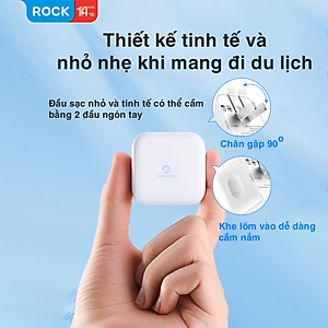 Củ sạc nhanh Rockspace T58 2 cổng TypeC sạc nhanh 35w sạc ổn định - hàng chính hãng bảo hành 12 tháng