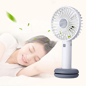 Quạt Điện Mini Cầm Tay Tích Điện Damas T9 - Thiết kế với 3 chế độ gió, đèn Led 7 màu siêu đẹp mắt, kiểu dáng nhỏ gọn tiện lợi, có thể cầm tay, để bàn tiện dụng - Hàng Chính Hãng