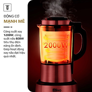 Máy Làm Sữa Hạt OLIVO X20 PLus, Sấy Khử Khuẩn - Tạm Dừng Khi Nấu, 2000W - 1,75Lit, Hàng Chính Hãng