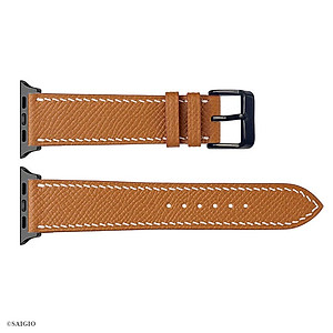 Dây Đồng Hồ Apple Watch 49mm 46mm 45mm 44mm 42mm, Chất Liệu Da Bê EPSOM Thảo Mộc Cao Cấp, Nhập Khẩu Từ Châu Âu, Dây Đeo Phong Cách Hiện Đại và Sang Trọng, Tương Thích Các Phiên Bản Series Ultra2/Ultra/SE2/SE/10/9/8/7/6/5/4/3/2/1