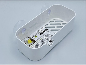 Giá để xà bông, mút rửa chén dạng lưới nội địa Nhật Bản, khay kết hợp với hai núm hít chân không nên rất chặt khi treo trên tường - nội địa Nhật Bản 