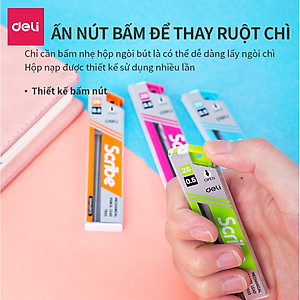 Ruột Bút Chì 0.5Mm Deli, Xanh Dương/Cam/Xanh Lục/Hồng - 2 Ống - E7003