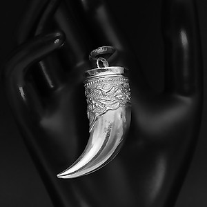 Mặt Dây Chuyền Nam Bạc Hiểu Minh MDN025 nanh bạc bọc rồng