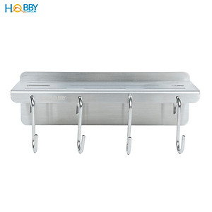 Kệ treo dao kéo Inox 304 có 4 móc treo dán tường Hobby home decor KDT