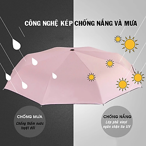 Ô dù che mưa che nắng chống UV Basic Nason Umbrella 8 nan đóng mở tự động gấp nhỏ gọn cầm tay