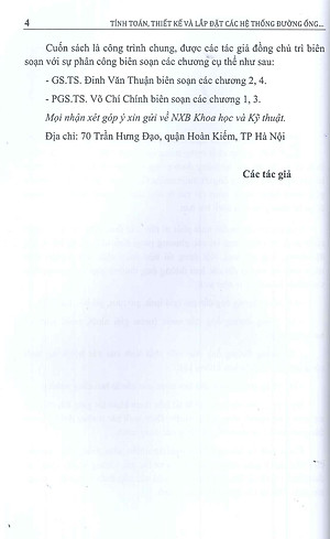 Tính Toán, Thiết Kế Và Lắp Đặt Các Hệ Thống Đường Ống Trong Kỹ Thuật Nhiệt - Lạnh - GS.TS. Đinh Văn Thuận, PGS.TS. Võ Chí Chính