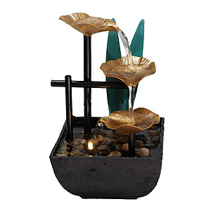 Relaxation Tabletop Water Fountain Indoor Garden Zen Desktop Waterfall Decor