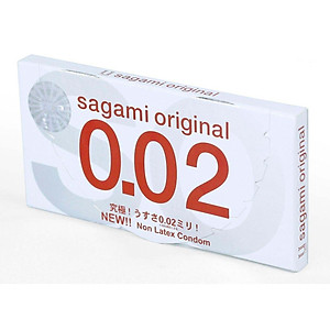 Bao cao su Sagami Original 0.02 cao cấp siêu mỏng (Hộp 2 chiếc)