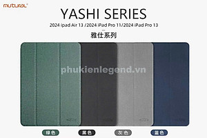 Bao da cho iPad Pro 11 inch M4 2024 / 13 inch M4 2024 lưng dẻo silicon chống sốc, có khay chứa bút tiện lợi chính hãng MUTURAL - Hàng chính hãng