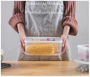 Hộp bảo quản thực phẩm hình chữ nhật, nắp mềm 2 lít - Hàng nội địa Nhật Bản