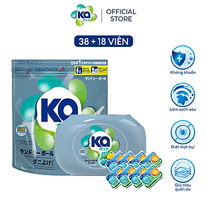 Combo 2 Viên Giặt Quần Áo loại bỏ mạt bụi KA pod Anti-dustmite 4trong1 diệt mạt bụi, làm sạch sâu, kháng khuẩn, giữ màu vải (18 viên/ 38 viên)