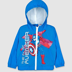 Áo khoác gió trẻ em hoạ tiết bé gái Elsa bé trai Marvel dài tay phối mũ Rabity 5529.5528