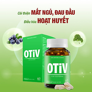 [Tặng Hộp 15v] Combo 2 Hộp 60v - Viên Uống Bổ Não OTIV Ecogreen Giảm Đau Đầu Mất Ngủ, Tăng Trí Nhớ