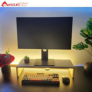 Kệ Màn Hình Máy Tính Monitor Sơn Phủ Bóng Kệ Gỗ Kê Màn Hình Uốn Cong Độc Đáo Sang Trọng Anzzar-06