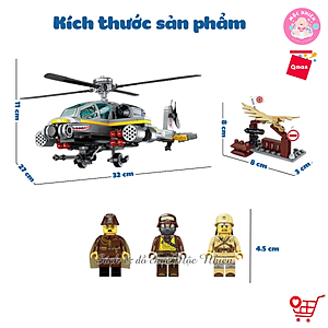 Đồ chơi lắp ráp, xếp hình Qman 1719 - Trực Thăng Trên Không (280 mảnh ghép)