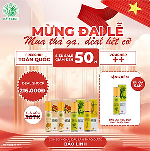 Dầu Lăn Sâm Thảo Dược Bảo Linh 10ml - Xoa bóp, massage giảm đau đầu, nhức mỏi, giảm căng thẳng