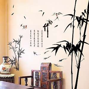 Decal Giấy dán tường bụi trúc đơn sắc XL8237