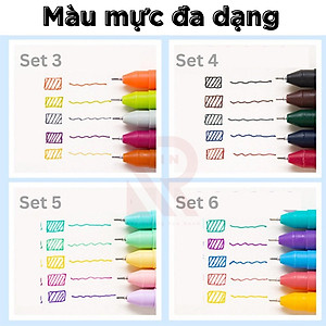 Bộ bút Gel nhiều màu/ Bộ bút mực nhiều màu ngòi 0.5mm – Bộ 5 cây