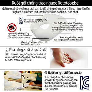 Gối chống trào ngược Rototo bebe nhập khẩu chất liệu cotton mềm mại khắc phục tình trạng trào ngược sơ sinh
