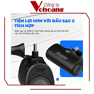 [Mỹ] Sạc dự phòng Energizer UE4600PQ mini Dung lượng 4600mAh tích hợp đầu sạc TypeC - Hàng chính hãng