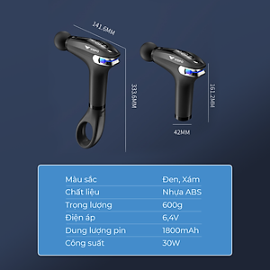 Máy Massage Cầm Tay Vispo VP-S23 - 8 Cấp Độ Massage Với Tay Cầm Cán Dài, Phù Hợp Cho Người Tập Gym, Giãn Cơ Hiệu quả - Máy Massage Toàn Thân