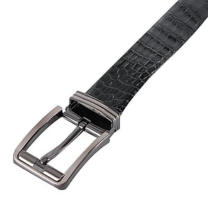 HC4757-58-59-60 - Thắt lưng nam da cá sấu Huy Hoàng nguyên con bụng 4P đầu kim màu đen, nâu đất, nâu đỏ, vàng bò