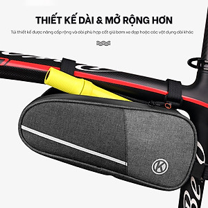 Túi Treo Sườn Xe Đạp Dài K-01ML Phom Mềm Gắn Sườn Xe,  vải Oxford chống mài mòn, chống Nước, 1 Ngăn - Mai Lee