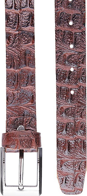 Thắt Lưng Nam Vân Cá Sấu 1 Lớp Huy Hoàng HT4124 (120 x 4 cm) - Nâu