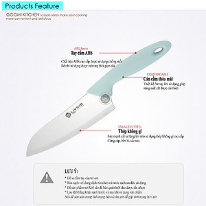 [HÀNG CHÍNH HÃNG]Dao cắt thái nhà bếp màu sắc pastel dài 28cm, lưỡi dài 16cm bằng thép không gỉ GGOMi Hàn Quốc MT347