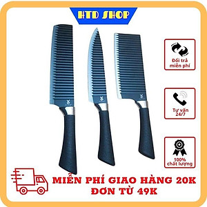 [COMBO DAO] Bộ 3 dao Nhật Bản thép không gỉ thân dao gợn sóng chống dính siêu bén (chuyên thái, lọc thịt, gọt hoa quả)