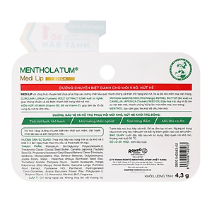 Son dưỡng môi chuyên biệt dành cho môi khô, nứt nẻ Mentholatum Medi Lip Stick 4.3g