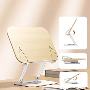 Giá đỡ dành cho Laptop/Macbook/Tablet kiêm giá đỡ đọc sách mặt gỗ chân xoay 360 độ Zaki - R172  - Hàng Nhập Khẩu
