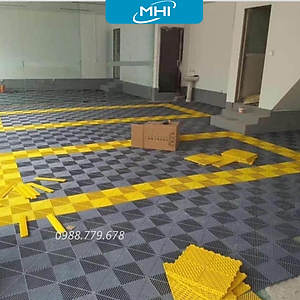 [COMBO 11] Thảm nhựa lót sàn gara ô tô MHI - Cao 2.5 cm / trung tâm chăm sóc xe ô tô, khu vực rửa xe ô tô