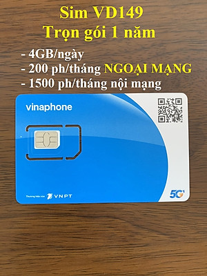 SIM 4G VINAPHONE TRỌN GÓI 1 NĂM - CHỌN LOẠI: 2GB/ngày, 6GB/ngày, 500GB/tháng - Hàng chính hãng