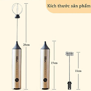 Máy Đánh Trứng Seka MD2210 Que Tạo Bọt Cafe Mini Cầm Tay Không Dây 3 Cấp Độ - Hàng Chính Hãng