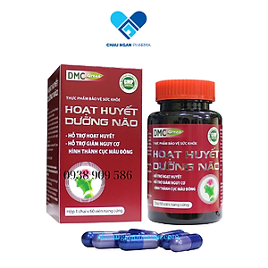 Viên Uống Bổ Não HOẠT HUYẾT DƯỠNG NÃO Domesco Hộp 60 Viên - Hỗ Trợ Tăng Cường Tuần Hoàn Máu Não, Cải Thiện Trí Nhớ, Ngăn Ngừa Hình Thành Cục Máu Đông, Giảm Đau Đầu, Hoa Mắt, Chóng Mặt