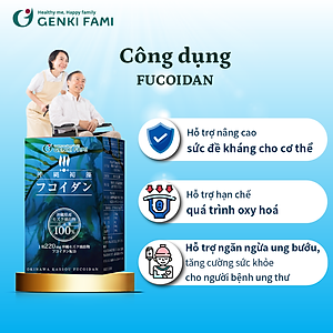 Combo Viên Uống Fucoidan Okinawa Tăng Cường Đề Kháng, Miễn Dịch, Hỗ Trợ Ngăn Ngừa Ung Bướu Hộp 150 Viên, Genki Fami Nhật Bản