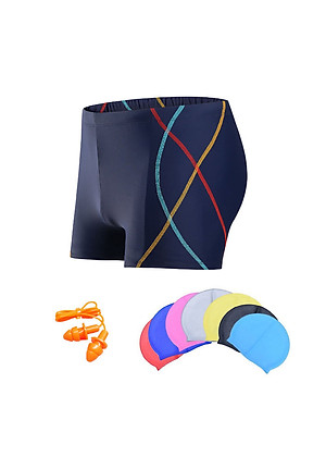 Quần bơi nam Boxer YESURE SOC Chất liệu polyester Spandex cao cấp , chống thấm , nhanh khô form Fitness thời trang (Tặng kèm nón bơi + bịt tai silicon) - Hàng Chính Hãng