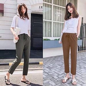 Quần Baggy Đũi Xước Hàn Quốc Lưng Thun Freesize 50-60kg tùy chiều cao