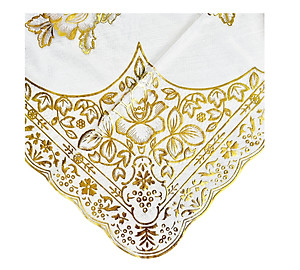 Khăn trải bàn PAULEE WLG-751 hoa văn nhũ vàng (152cm x 228cm)