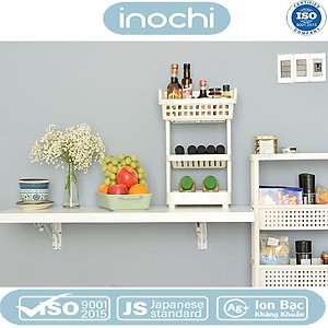 Kệ Nhà Bếp Để Đồ Đa Năng, Kệ Nhựa Cao Cấp 3 Tầng Nachi Đạt Tiêu Chẩu Xuất Nhật ,Châu Âu- Hàng chính hãng inochi ( Tặng khăn lau đa năng pakasa)