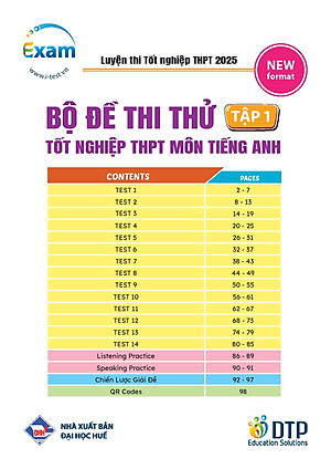 Sách - Dtpbooks - Bộ đề thi thử Tốt nghiệp THPT môn tiếng Anh 2025