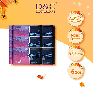 Combo 6 Băng vệ sinh ban đêm Glamiss Cool thảo dược  33.8cm siêu mát siêu khô thoáng