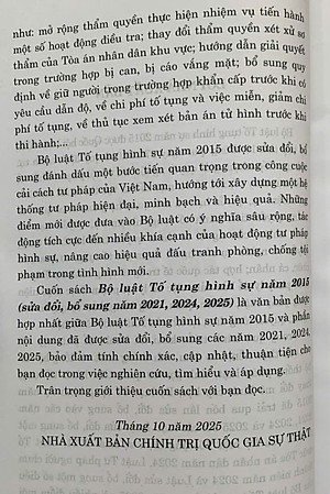 Sách Bộ luật Tố tụng Hình Sự Hiện Hành - Tái Bản Năm 2021 (NXB Chính Trị Quốc Gia Sự Thật)