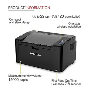 Máy in laser không dây đơn năng Pantum P2505W ( In USB - In Wifi ) - Hàng Chính Hãng