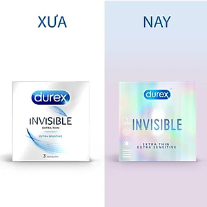 Bao cao su Durex Invisible Extra Thin Extra Sensitive 1 Hộp 3 Bao