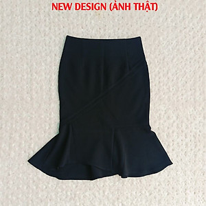 Chân váy đuôi cá công sở nữ dáng midi dài 60cm hàng thiết kế chân váy Hàn Quốc vải kaki thun co giãn New Design MS009