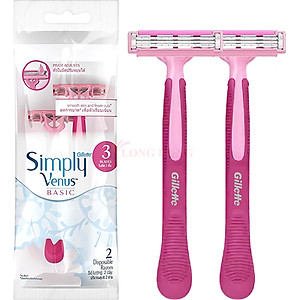 Dao cạo Gillette Venus Simply Basic (2 cây) - Hàng chính hãng