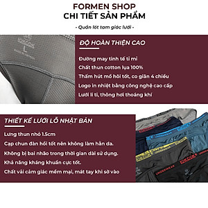 Combo 5 quần lót nam, chất cotton mềm mịn, thiết kế lưới nhật thoáng khí - FORMEN SHOP - FMQS019